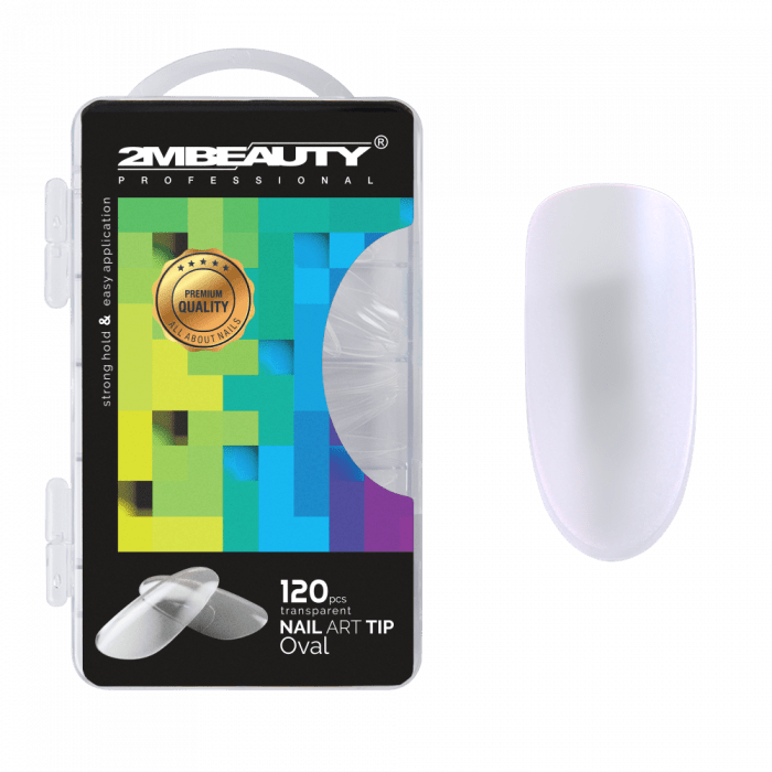 Nail Art Tip Oval Clear - 120 db Tip (120db - dobozzal)