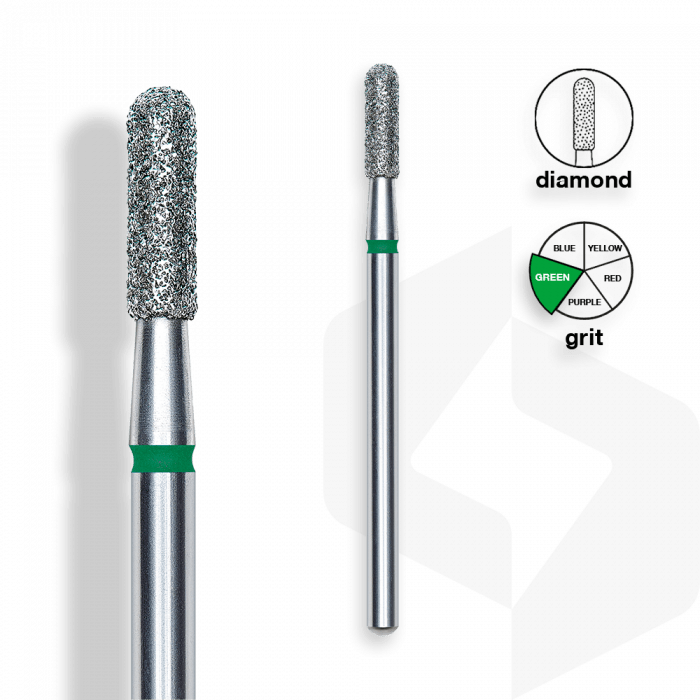 Staleks - Gyémánt Csiszolófej Henger 2,3 mm | 8 mm Zöld | Durva | FA30G023-8