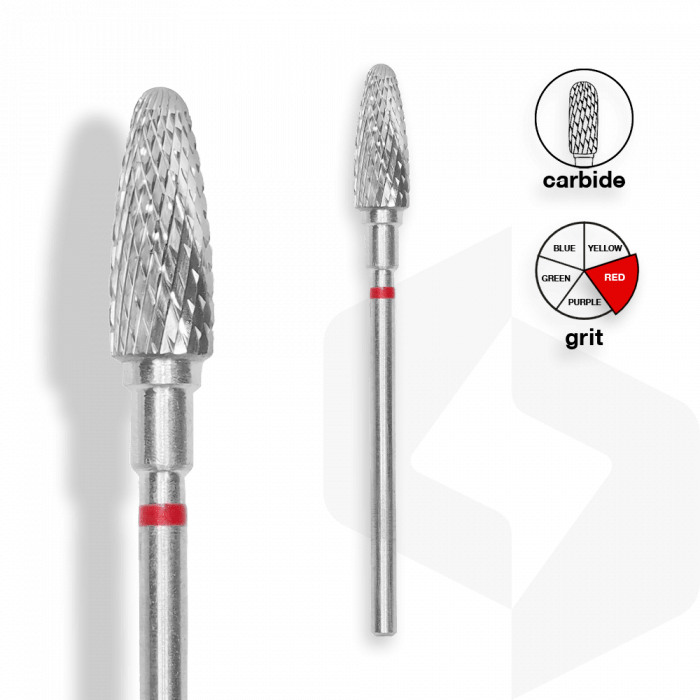 Staleks - Karbid Csiszolófej Kugli 5 mm | 13 mm Piros | Finom | FT90R050-13