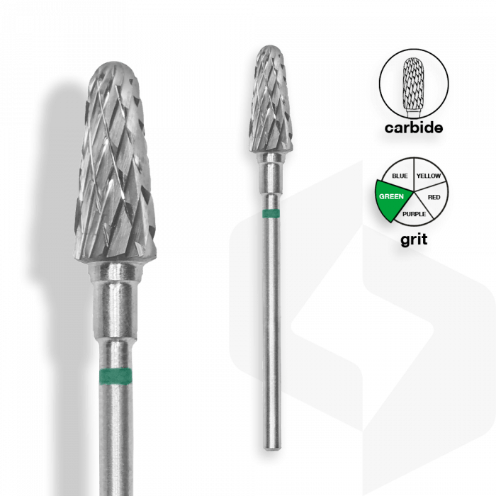 Staleks - Karbid Csiszolófej Lekerekített Kúp 6 mm | 14 mm Zöld | Durva | FT70G060-14