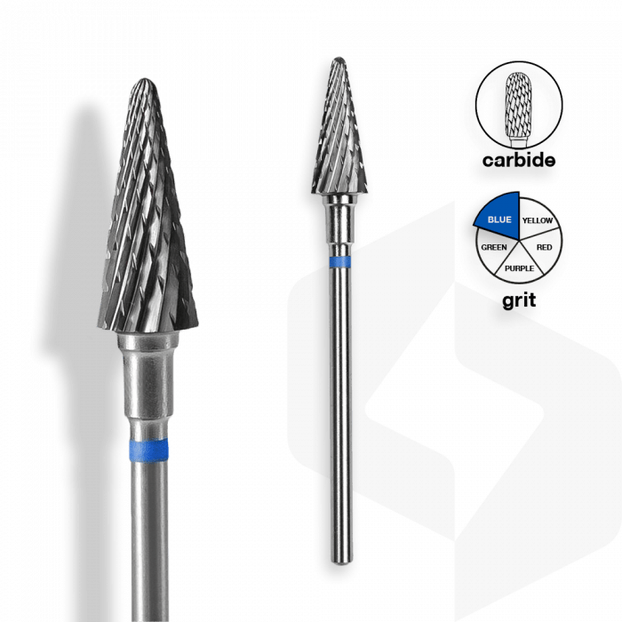 Staleks - Karbid Csiszolófej Kúp 6 mm | 14 mm Kék | Közepes | FT71B060-14