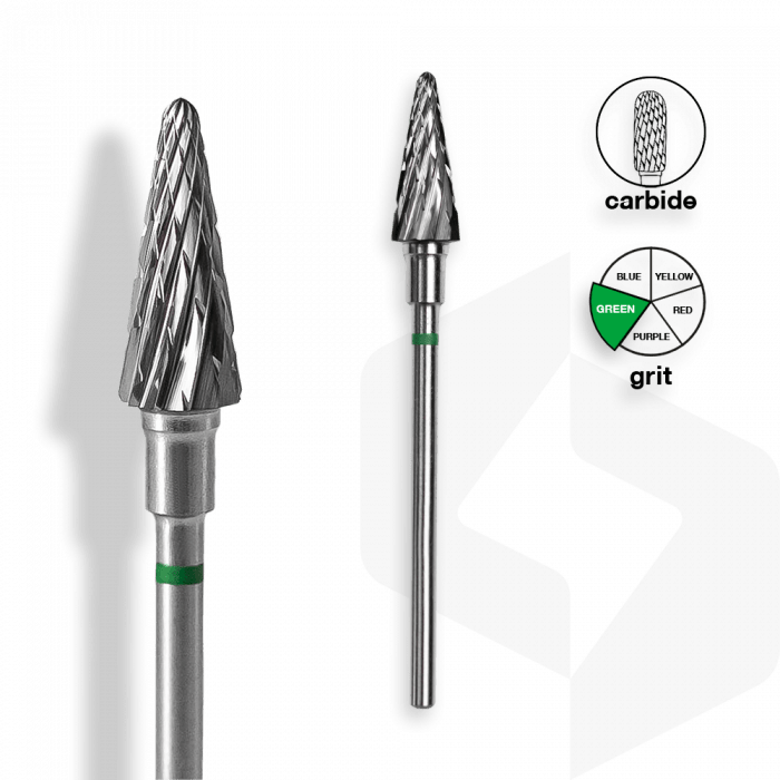 Staleks - Karbid Csiszolófej Kúp 6 mm | 14 mm Zöld | Durva | FT71G060-14