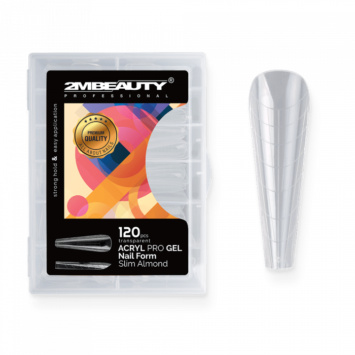 Acryl Pro Gel köröm tip Slim Almond - 120 darabos (120db - dobozzal)