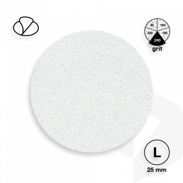 STALEKS - PODODISC CSISZOLÓPAPÍR PRO L - 240 GRIT - 50DB - PDF-25-240w FEHÉR