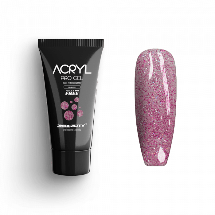 Acryl Pro Gel Micro Reflective Glitter Mauve - HEMA Mentes Akrilzselé (15g)