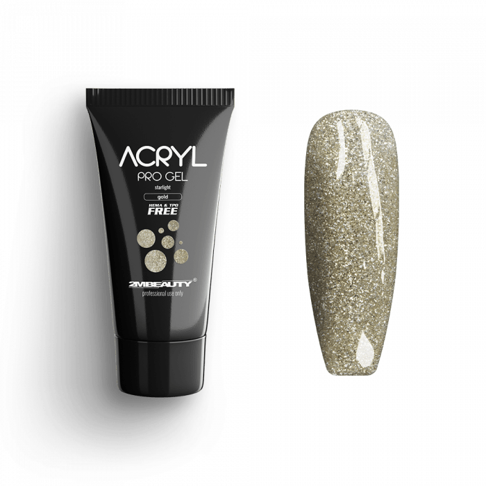 Acryl Pro Gel Starlight Gold - HEMA Mentes Akrilzselé (15g)