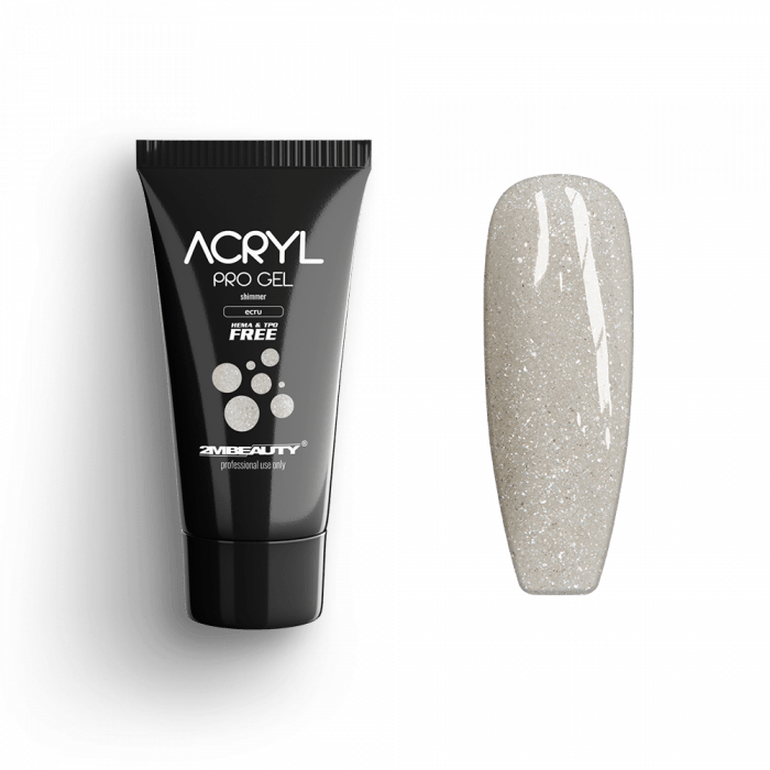Acryl Pro Gel Shimmer Ecru - HEMA Mentes Akrilzselé (15g)