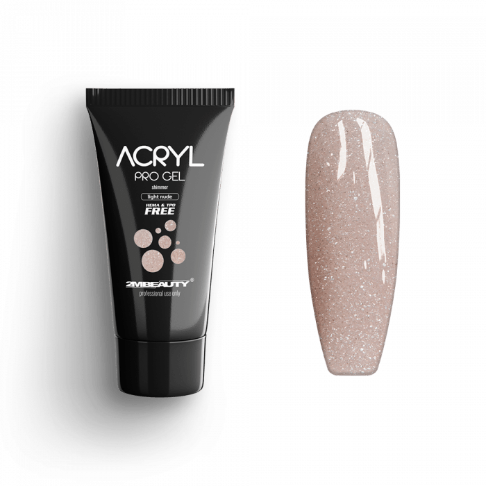 Acryl Pro Gel Shimmer Light Nude - HEMA Mentes Akrilzselé (15g)