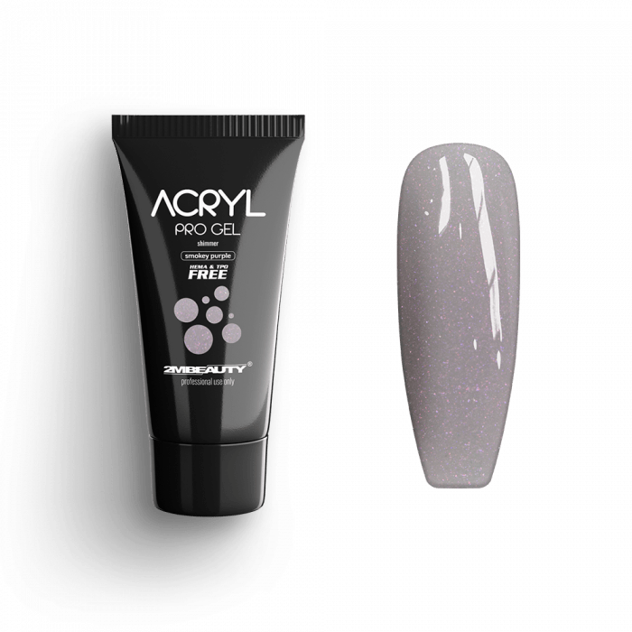 Acryl Pro Gel Shimmer Smokey Purple - HEMA Mentes Akrilzselé (15g)