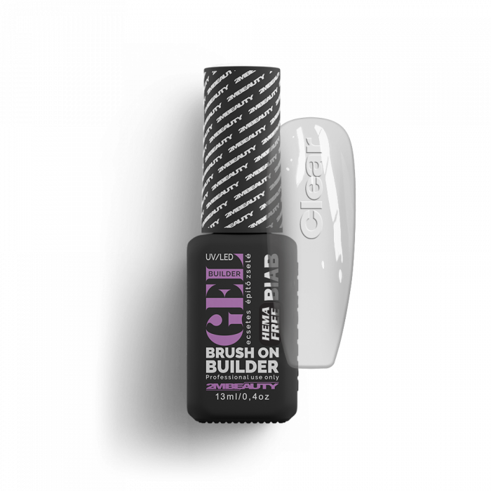 Liquid Polygel BIAB - Clear - HEMA Mentes Ecsetes Építőzselé (13 ml)