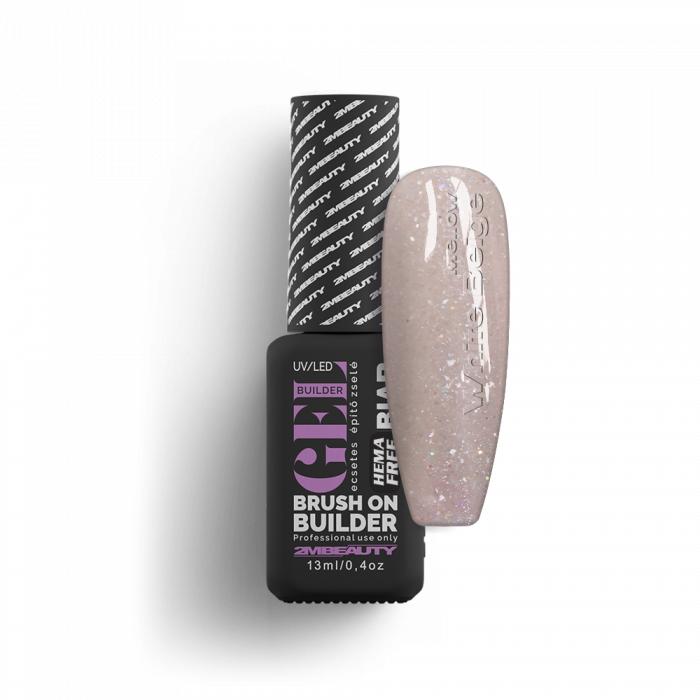 Liquid Polygel BIAB - Mellow White Beige - HEMA Mentes Ecsetes Építőzselé (13 ml)