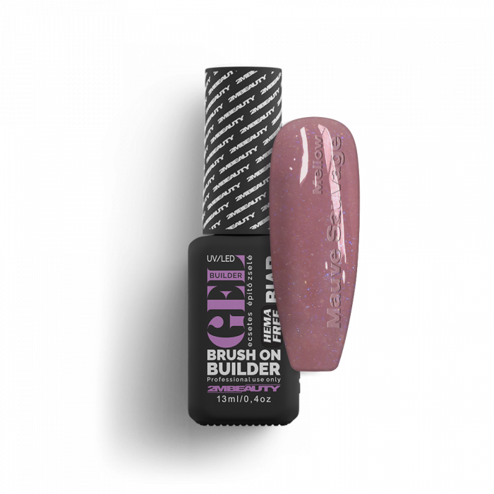 Liquid Polygel BIAB - Mellow Mauve Sauvage - HEMA Mentes Ecsetes Építőzselé (13 ml)