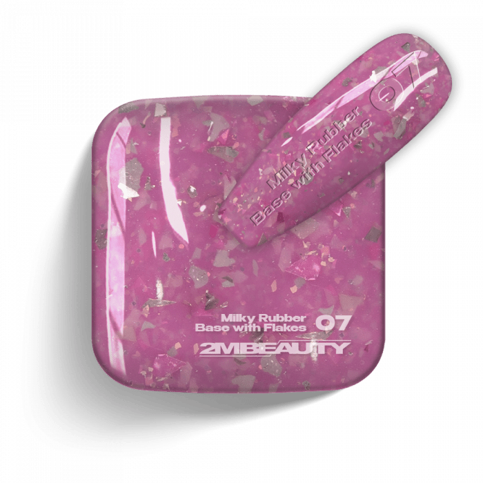 Gel Lack - Milky Rubber Base With Flakes 07 - HEMA Mentes (13 ml)