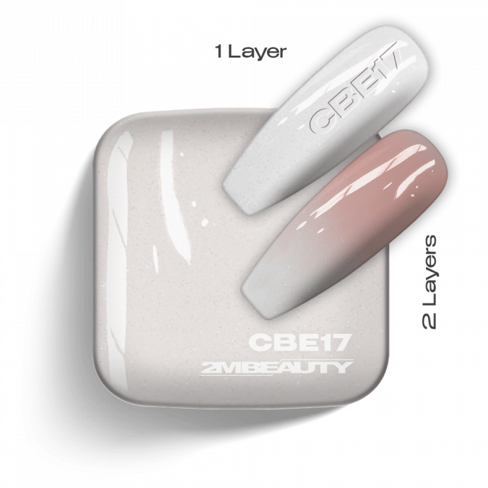Gel Lack - Colored Base Elastic Shimmer Milky White CBE17 - HEMA Mentes (13 ml)