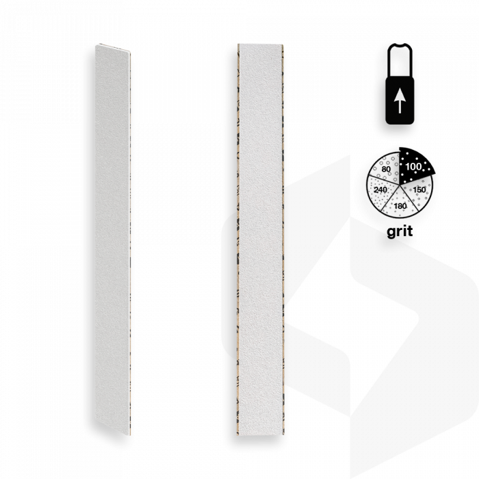 taleks - Egyenes Ráhúzható Utántöltő Körömreszelő Papír 100 Grit - 25 db - DFCE-20-100-25w - Fehér (25 darabos)
