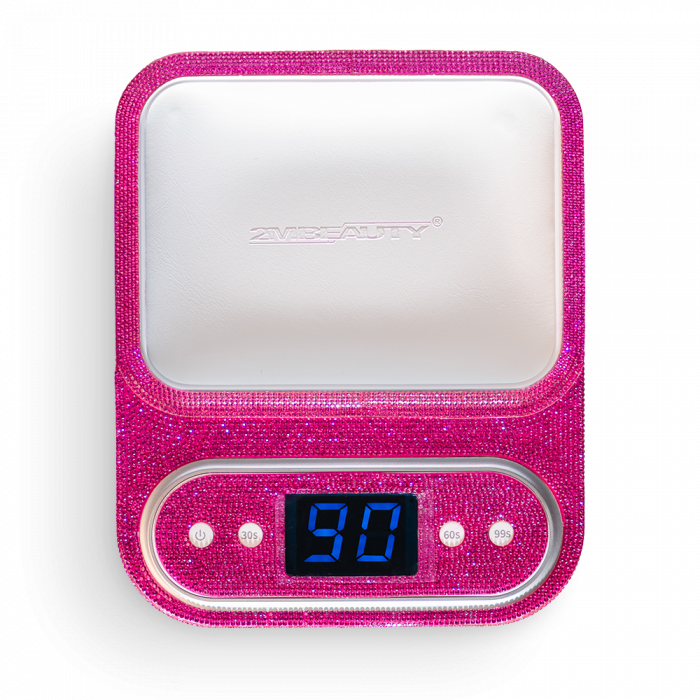 Kéztámaszos MultiLED Lámpa 01 - 48W Pillow UVLED - Strasszköves Pink (Fehér Párna, db)