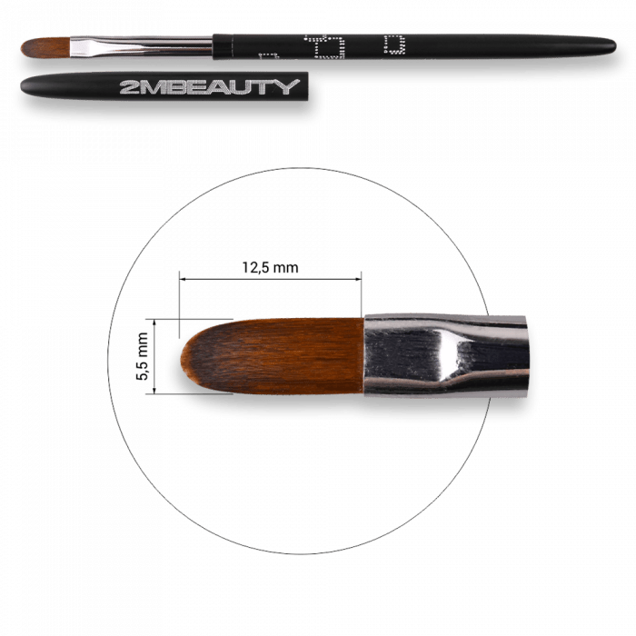 Zselé ecset Gel #6 Oval Long (Black Abstract 2018) (2)
