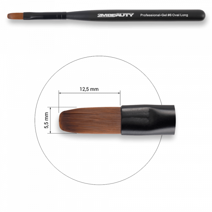 Zselé ecset Gel #6 Oval Long - Black Beauty (2)