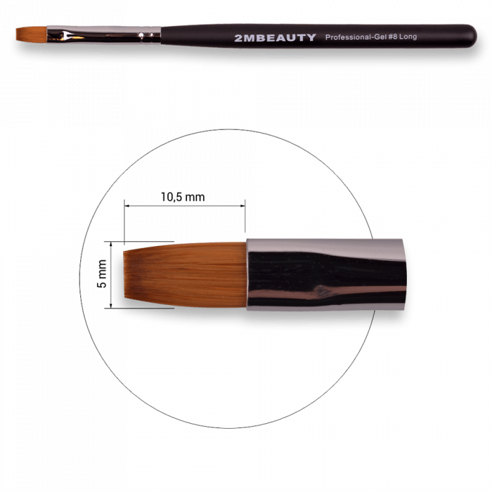 Zselé ecset Gel #8 Long - Black Beauty (2)