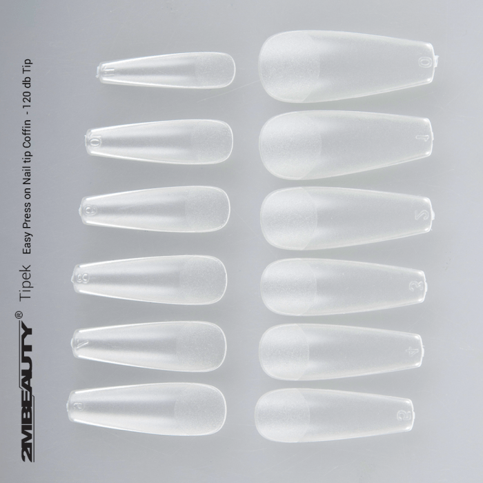 Easy Press On Nail Tip Coffin - 120 db Tip (120db - dobozzal) (2)