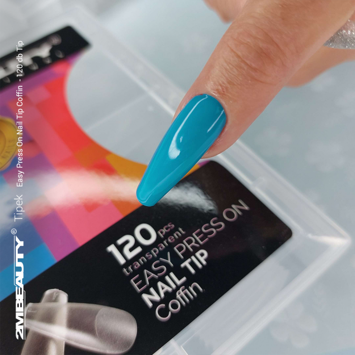 Easy Press On Nail Tip Coffin - 120 db Tip (120db - dobozzal) (4)