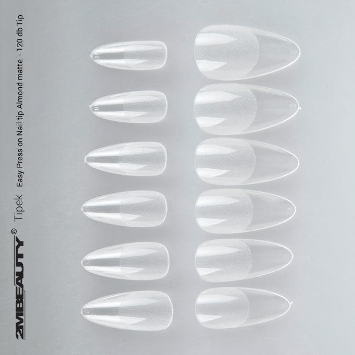 Easy Press On Nail Tip Almond Matte - 120 db Tip (120db - dobozzal) (2)