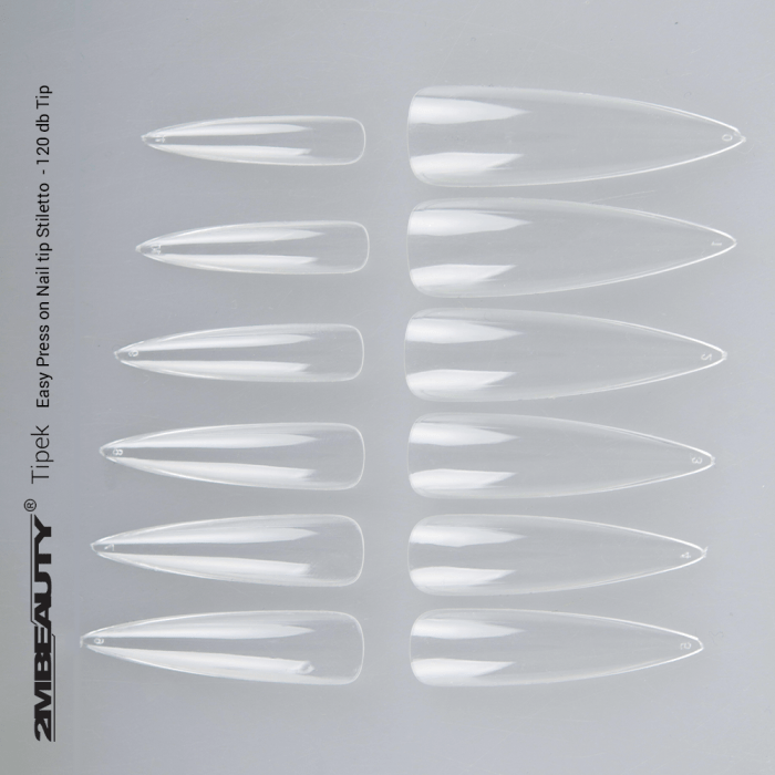 Easy Press On Nail Tip Stiletto - 120 db Tip (120db - dobozzal) (2)