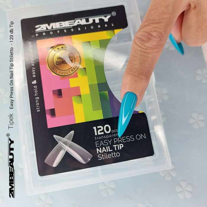 Easy Press On Nail Tip Stiletto - 120 db Tip (120db - dobozzal) (4)