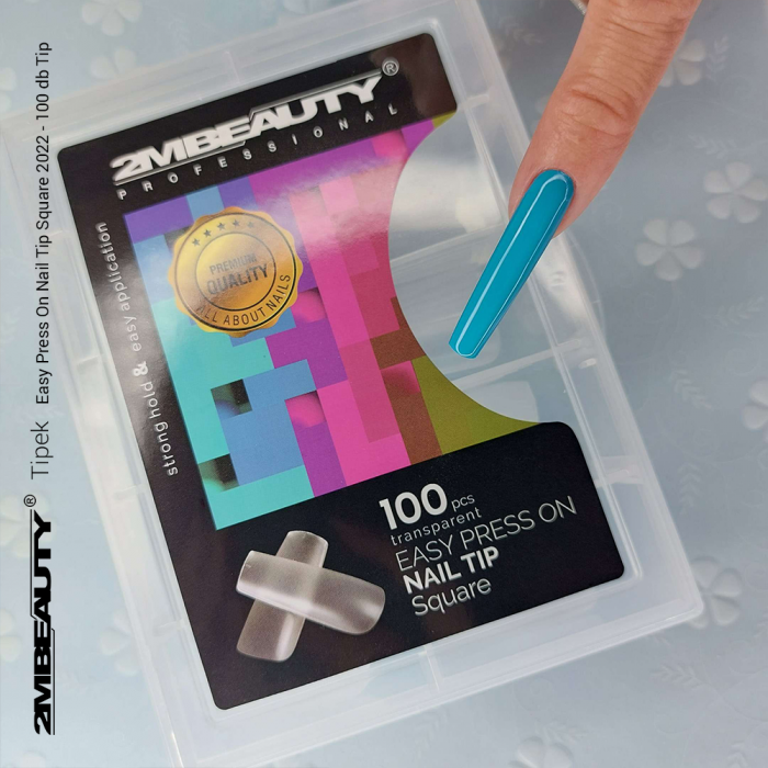 Easy Press On Nail Tip Square 2022 - 100 db Tip (100db - dobozzal) (2)