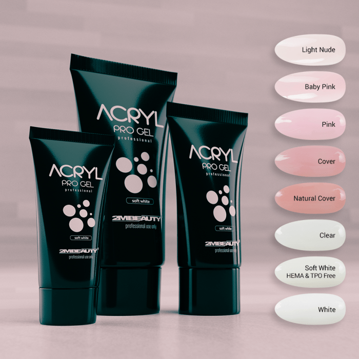 Acryl Pro Gel Soft White - HEMA Mentes Akrilzselé - Tubusos (30g) (2)