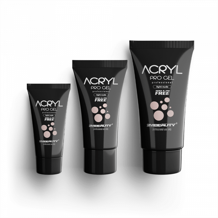 Acryl Pro Gel Light Nude - HEMA Mentes Akrilzselé - Tubusos (15g) (2)