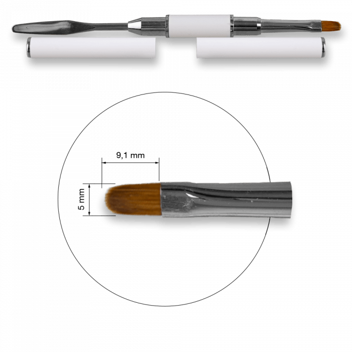 Acryl Pro Gel Twin Mix 6 Oval - Trapezoid Spatula - White (2)