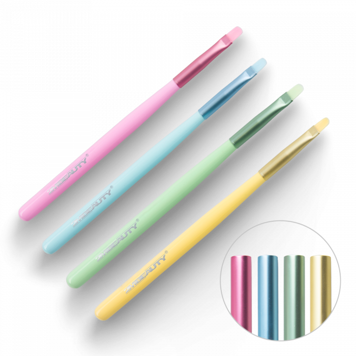 Zselé Ecset Gel #6 Oval - Színes Kupakkal (Pasztellkék) (3)