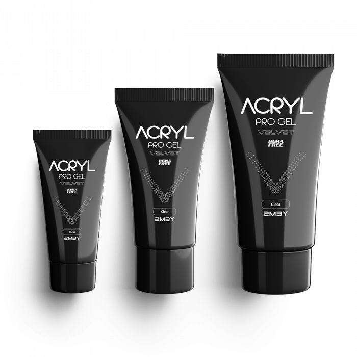 Acryl Pro Gel Velvet - Clear - HEMA Mentes Akrilzselé (30g) (2)
