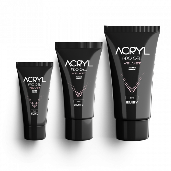Acryl Pro Gel Velvet - Pink - HEMA Mentes Akrilzselé (15g) (2)