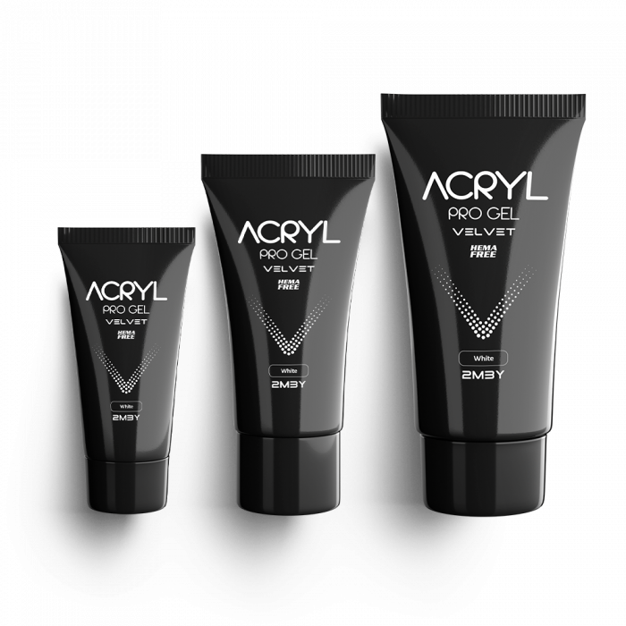 Acryl Pro Gel Velvet - White - HEMA Mentes Akrilzselé (30g) (2)