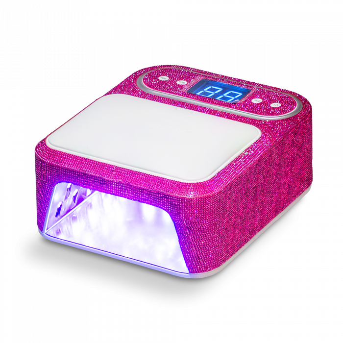 Kéztámaszos MultiLED Lámpa 01 - 48W Pillow UVLED - Strasszköves Pink (Fehér Párna, db) (2)