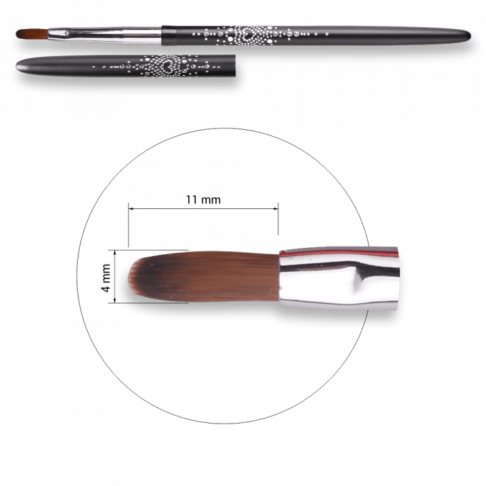 Zselé ecset Gel #2 Oval Long (Black Heart - 2017) (3)