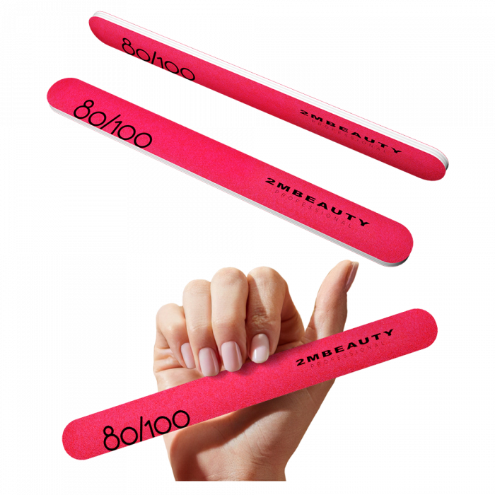 Egyenes Körömreszelő - Neon Pink #80/100 (4)