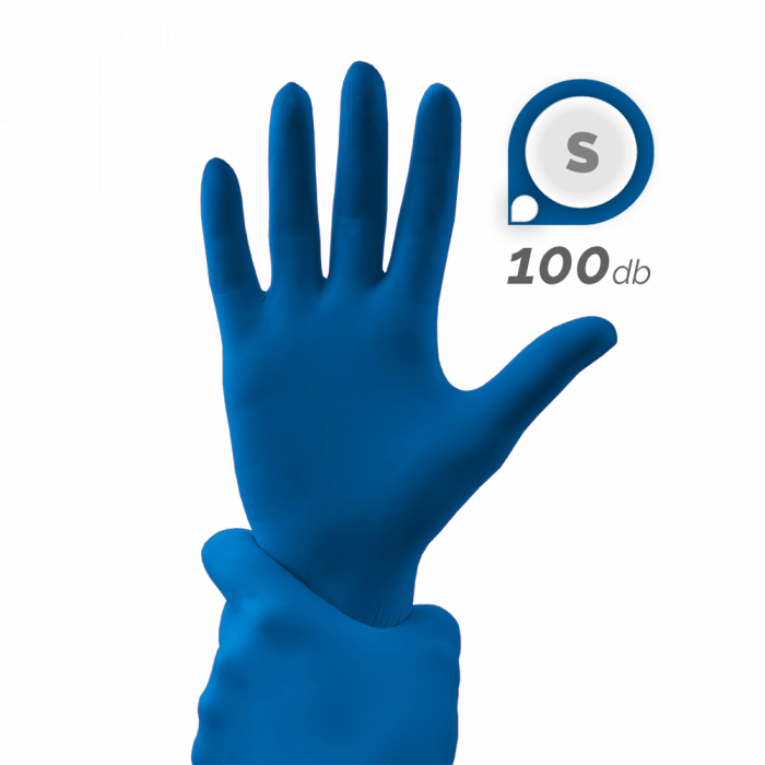 Gumikesztyű - Sötétkék (S, 100db - dobozzal)