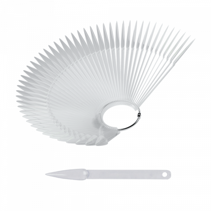 Nyeles Stiletto Tip fém gyűrűvel (50 db-os) (Clear, csomag)