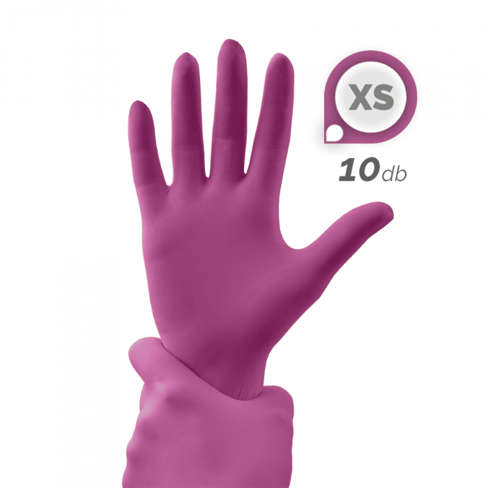Gumikesztyű - Magenta (XS, 10 db)