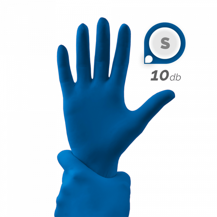 Gumikesztyű - Sötétkék (S, 10 db)