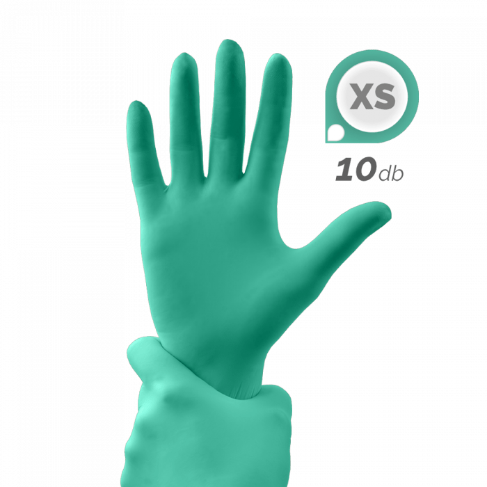 Gumikesztyű - Mentazöld XS (XS, 10 db)