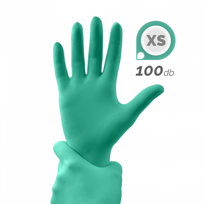 Gumikesztyű - Mentazöld XS (XS, 100 db)