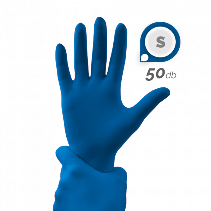 Gumikesztyű - Sötétkék (S, 50 db)