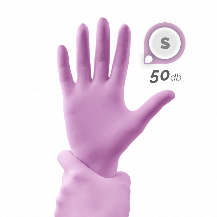 Gumikesztyű - Pink (S, 50 db)