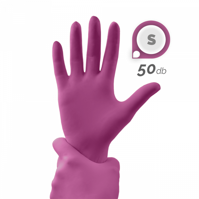 Gumikesztyű - Magenta (S, 50 db)