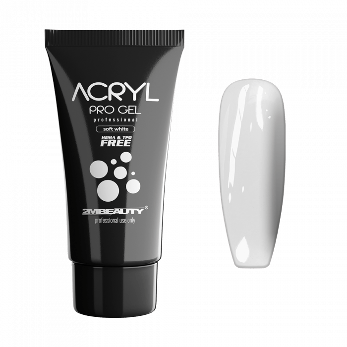 Acryl Pro Gel Soft White - HEMA Mentes Akrilzselé - Tubusos (60g)
