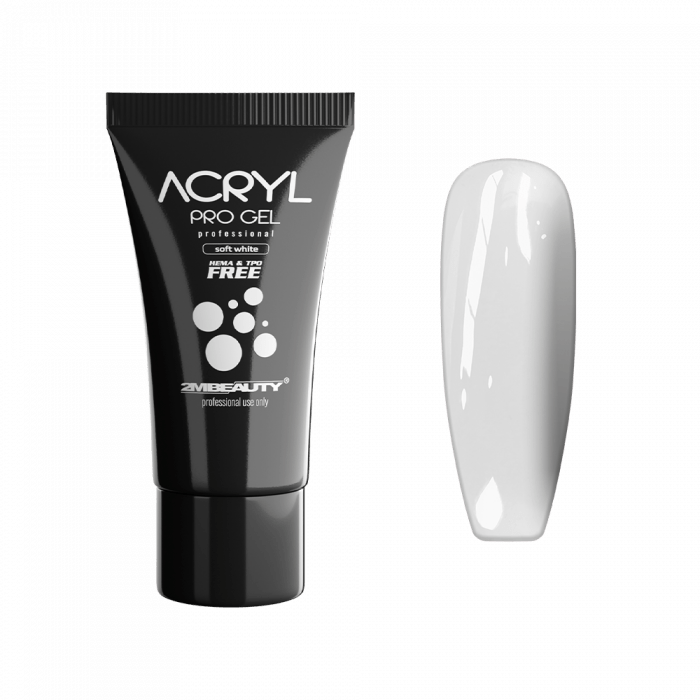 Acryl Pro Gel Soft White - HEMA Mentes Akrilzselé - Tubusos (30g)